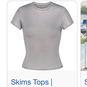 SKIMS Shimmering Gray Top - Never worn (M)